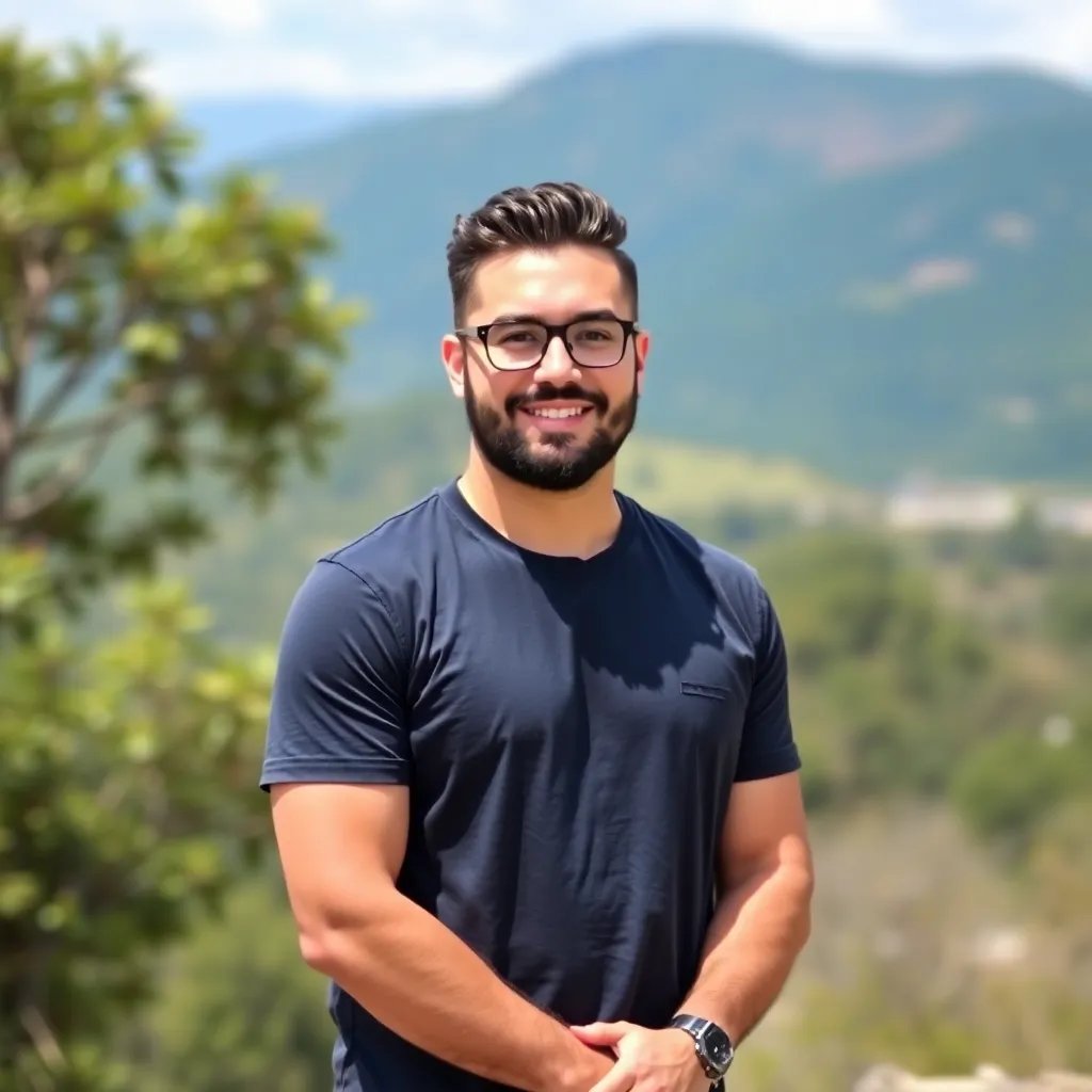 Profile picture of a person with curly hair and glasses, wearing a patterned shirt